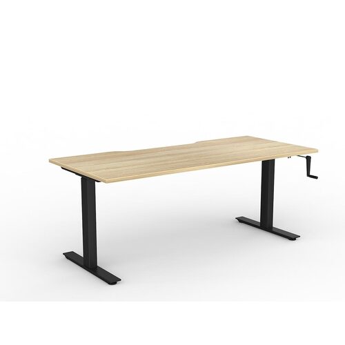 Agile Wind-Up Desk 1800 X 800 New Oak Over Black