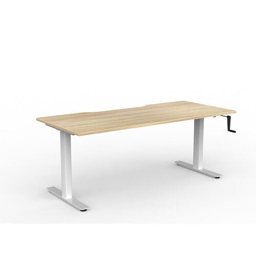 Agile Wind-Up Desk 1800 X 800 New Oak Over White