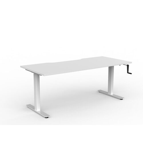 Agile Wind-Up Desk 1800 X 800 White Over White