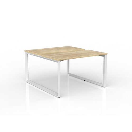 Anvil Loop B2B Desks 2 X 1200 X 600 New Oak On White