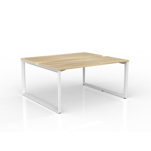 Anvil Loop B2B Desks 2 X 1500 X 600 New Oak On White
