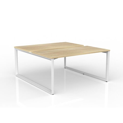 Anvil Loop B2B Desks 2 X 1500 X 750 New Oak On White