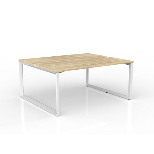Anvil Loop B2B Desks 2 X 1600 X 600 New Oak On White
