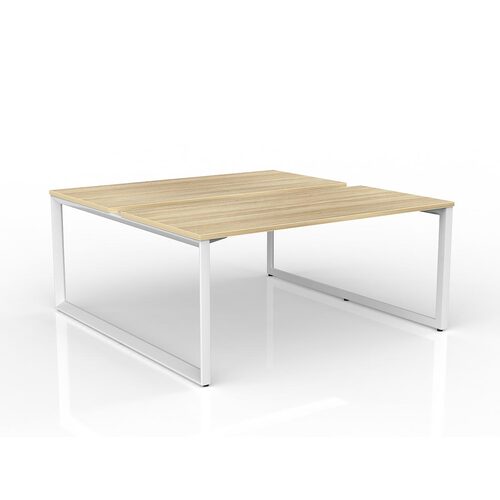 Anvil Loop B2B Desks 2 X 1600 X 750 New Oak On White