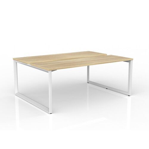 Anvil Loop B2B Desks 2 X 1800 X 600 New Oak On White