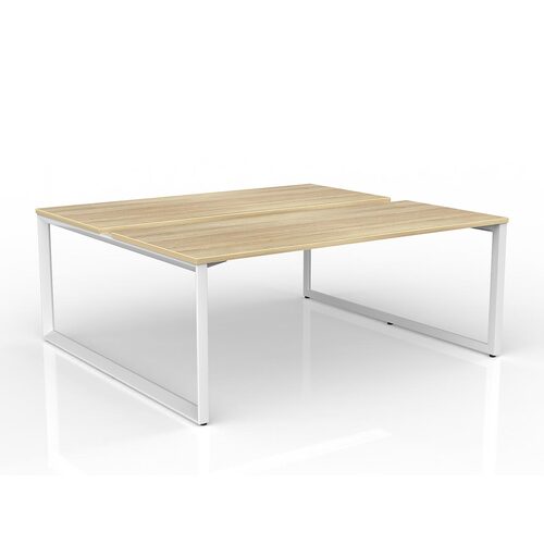 Anvil Loop B2B Desks 2 X 1800 X 750 New Oak On White