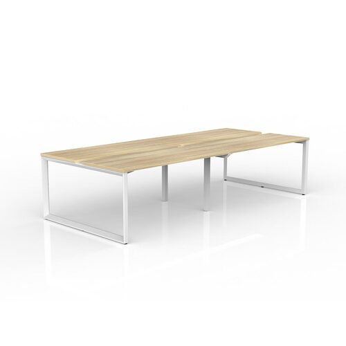 Anvil Loop B2B Desks 4 X 1500 X 600 New Oak On White