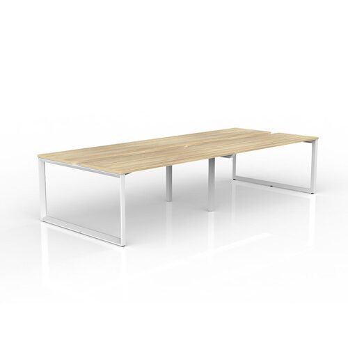 Anvil Loop B2B Desks 4 X 1600 X 600 New Oak On White