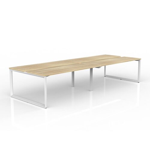 Anvil Loop B2B Desks 4 X 1800 X 600 New Oak On White