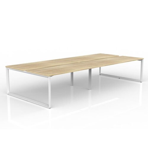 Anvil Loop B2B Desks 4 X 1800 X 750 New Oak On White