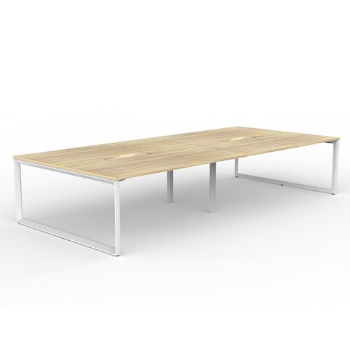 Anvil Loop B2B Desks 4 X 1800 X 800 New Oak On White