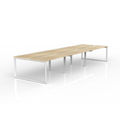 Anvil Loop B2B Desks 6 X 1500 X 600 New Oak On White