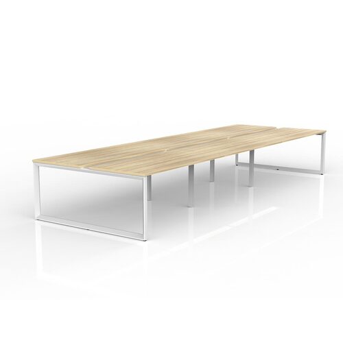 Anvil Loop B2B Desks 6 X 1600 X 750 New Oak On White