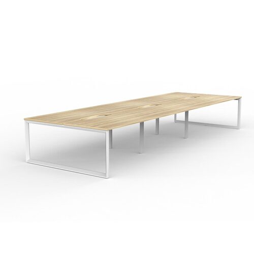 Anvil Loop B2B Desks 6 X 1600 X 800 New Oak On White