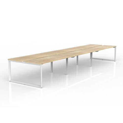 Anvil Loop B2B Desks 6 X 1800 X 600 New Oak On White