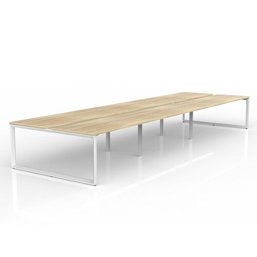 Anvil Loop B2B Desks 6 X 1800 X 750 New Oak On White