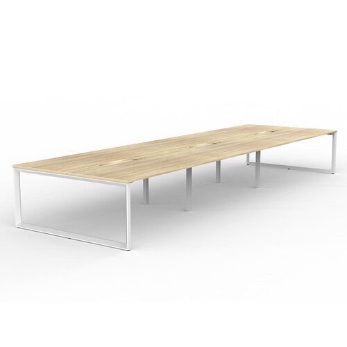 Anvil Loop B2B Desks 6 X 1800 X 800 New Oak On White