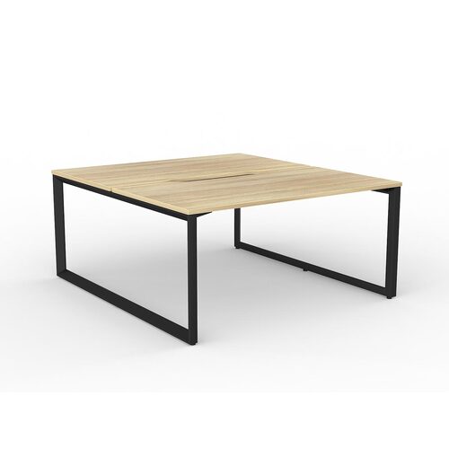 Anvil Loop B2B Desks 2 X 1500 X 800 New Oak On Black