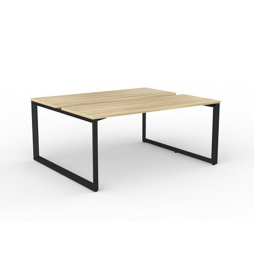 Anvil Loop B2B Desks 2 X 1600 X 600 New Oak On Black