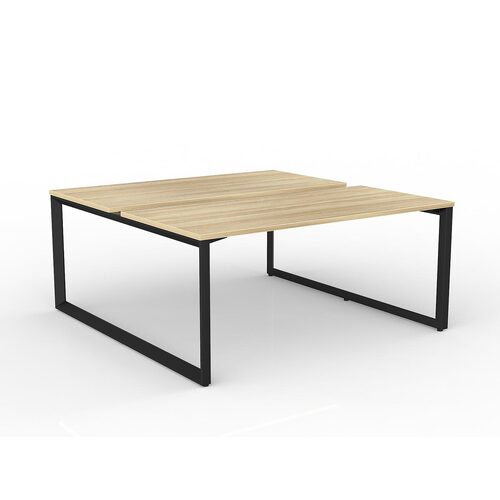 Anvil Loop B2B Desks 2 X 1600 X 750 New Oak On Black