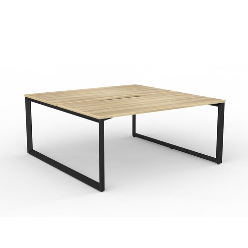 Anvil Loop B2B Desks 2 X 1600 X 800 New Oak On Black