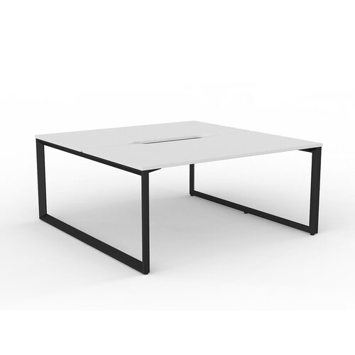 Anvil Loop B2B Desks 2 X 1600 X 800 White On Black
