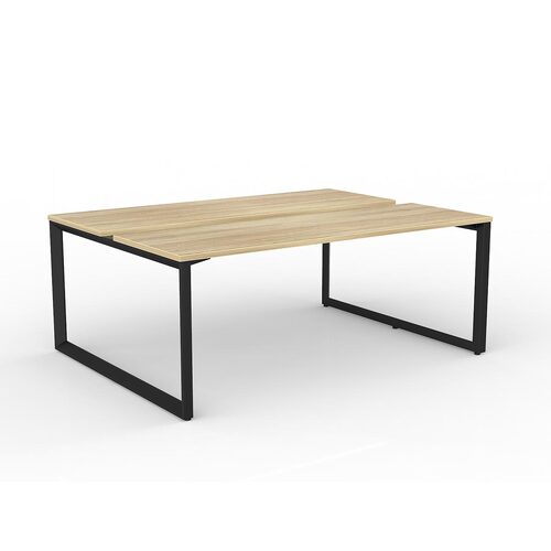 Anvil Loop B2B Desks 2 X 1800 X 600 New Oak On Black
