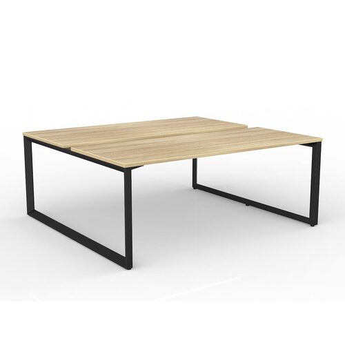 Anvil Loop B2B Desks 2 X 1800 X 750 New Oak On Black