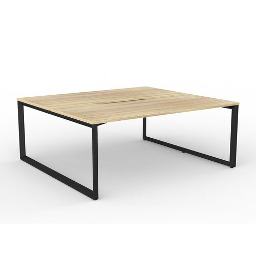 Anvil Loop B2B Desks 2 X 1800 X 800 New Oak On Black