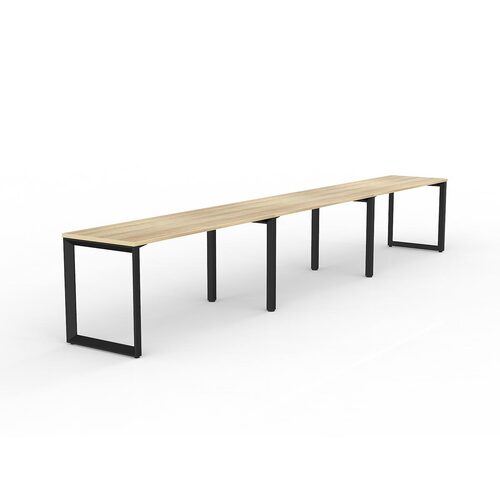 Anvil Loop Side By Side Desks 3 X 1500 X 600 New Oak On Black