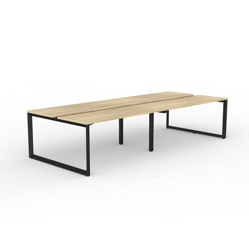 Anvil Loop B2B Desks 4 X 1600 X 600 New Oak On Black