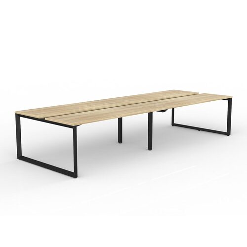 Anvil Loop B2B Desks 4 X 1800 X 600 New Oak On Black