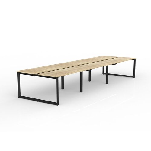 Anvil Loop B2B Desks 6 X 1500 X 600 New Oak On Black