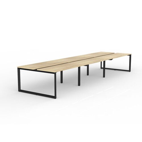 Anvil Loop B2B Desks 6 X 1600 X 600 New Oak On Black