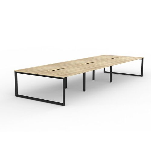 Anvil Loop B2B Desks 6 X 1600 X 800 New Oak On Black