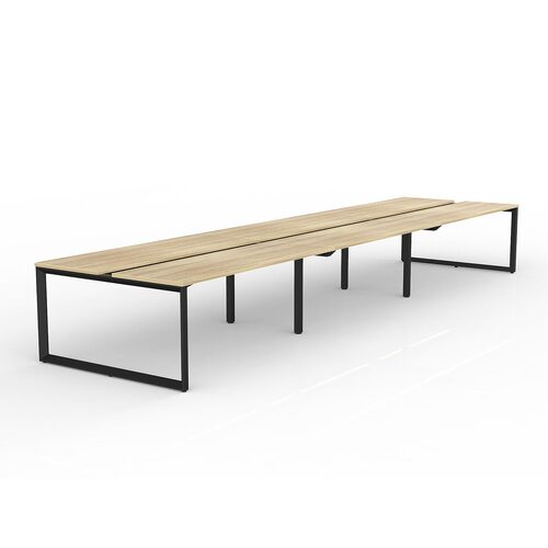 Anvil Loop B2B Desks 6 X 1800 X 600 New Oak On Black