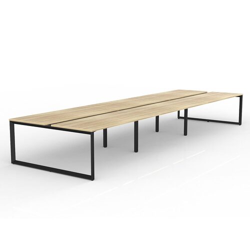 Anvil Loop B2B Desks 6 X 1800 X 750 New Oak On Black