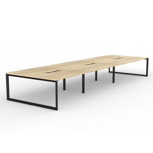 Anvil Loop B2B Desks 6 X 1800 X 800 New Oak On Black