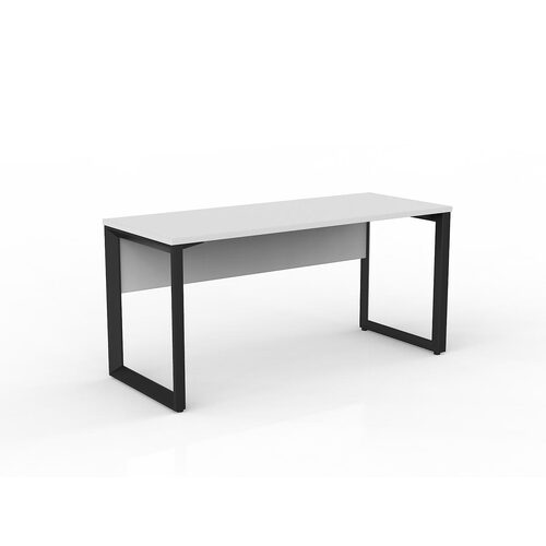 Anvil Loop Desk 1500 X 600 With Modesty White On Black