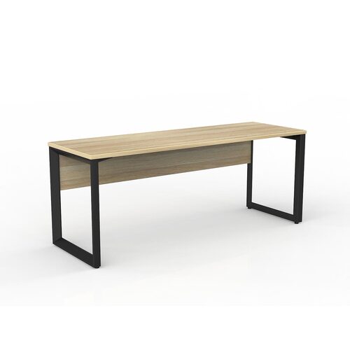 Anvil Loop Desk 1800 X 600 With Modesty New Oak On Black
