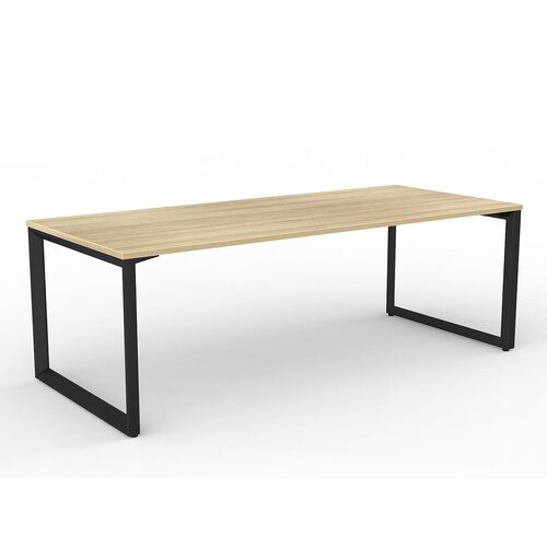 Anvil Loop Desk 2100 X 900 New Oak On Black