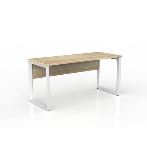 Anvil Loop Desk 1500 X 600 With Modesty New Oak On White
