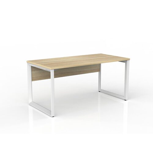 Anvil Loop Desk 1500 X 750 With Modesty New Oak On White