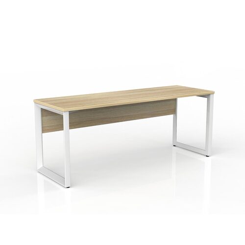 Anvil Loop Desk 1800 X 600 With Modesty New Oak On White