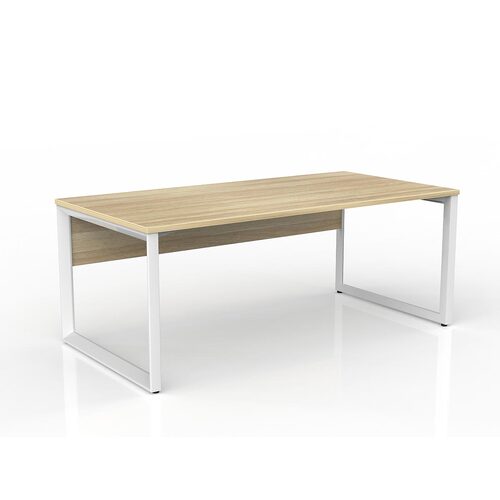 Anvil Loop Desk 1800 X 900 With Modesty New Oak On White