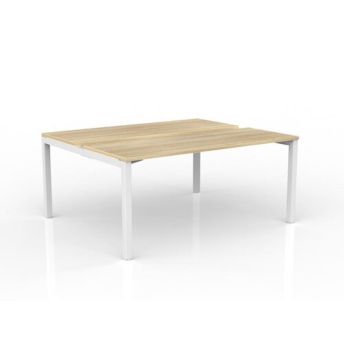 Axis B2B Desks 2 X 1600 X 600 New Oak On White