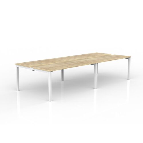 Axis B2B Desks 4 X 1600 X 600 New Oak On White