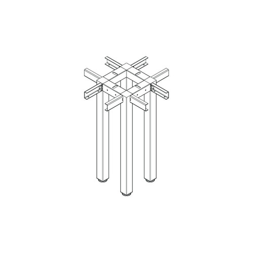 Axis Workstation 90° 4-Way Combo Leg - Packed In Singles White
