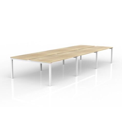 Axis B2B Desks 6 X 1500 X 750 New Oak On White