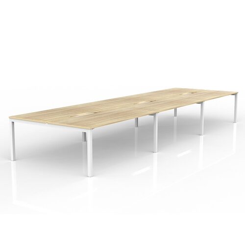 Axis B2B Desks 6 X 1800 X 800 New Oak On White